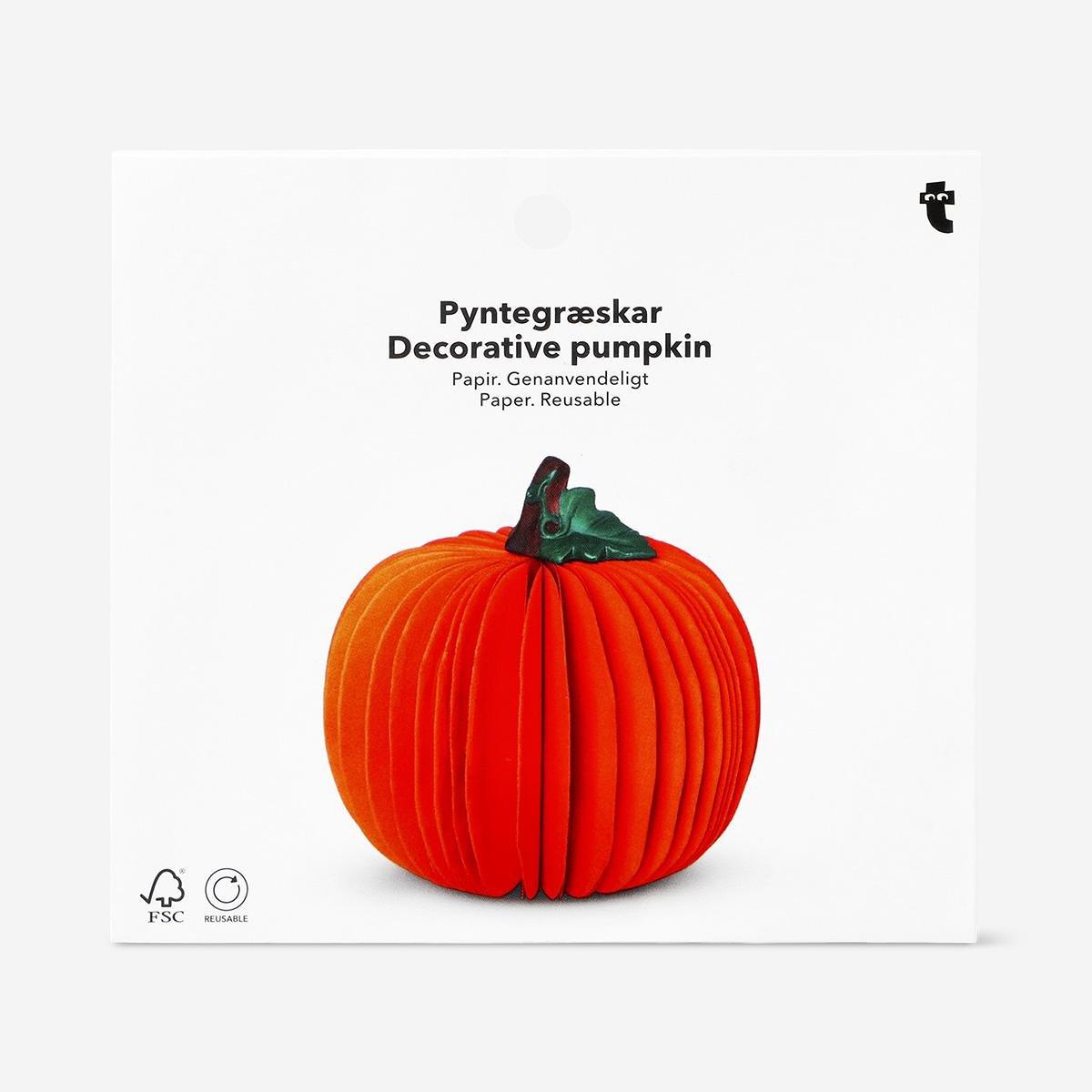Orange Decorative Fold Out Pumpkin - 12 Cm