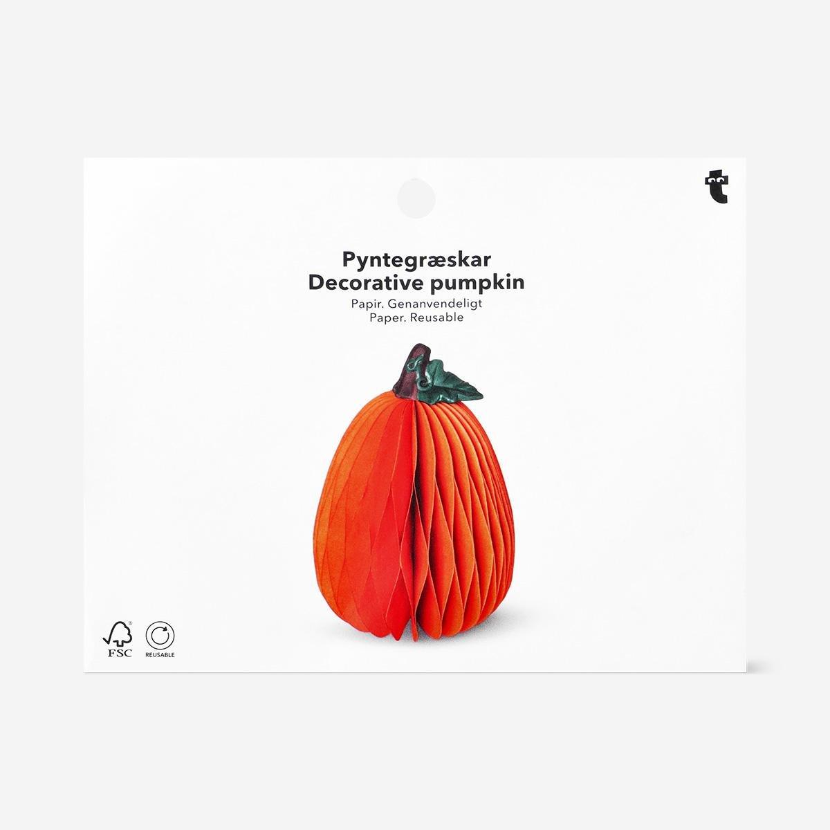 Orange Decorative Fold Out Pumpkin - 15 Cm
