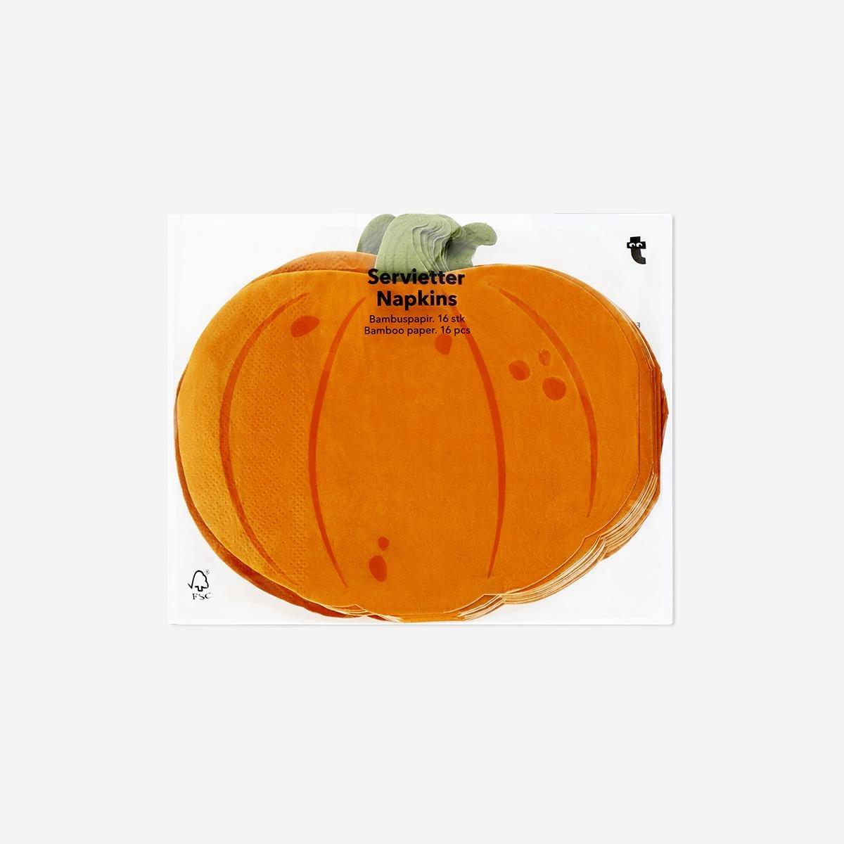 ORANGE     Pumpkin napkins - 16 pcs