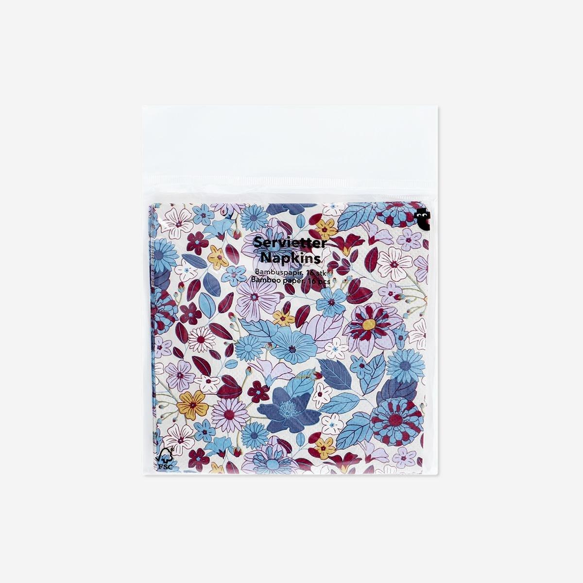 Multicolour Autumn Flower Napkins - 16 Pcs