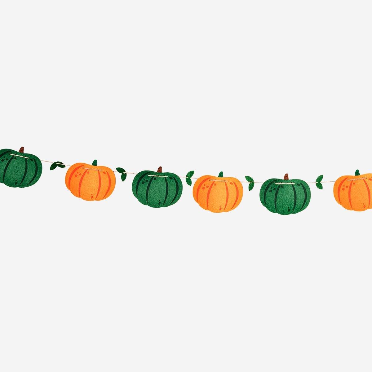 Multicolour Felt Pumpkin Garland - 300 Cm