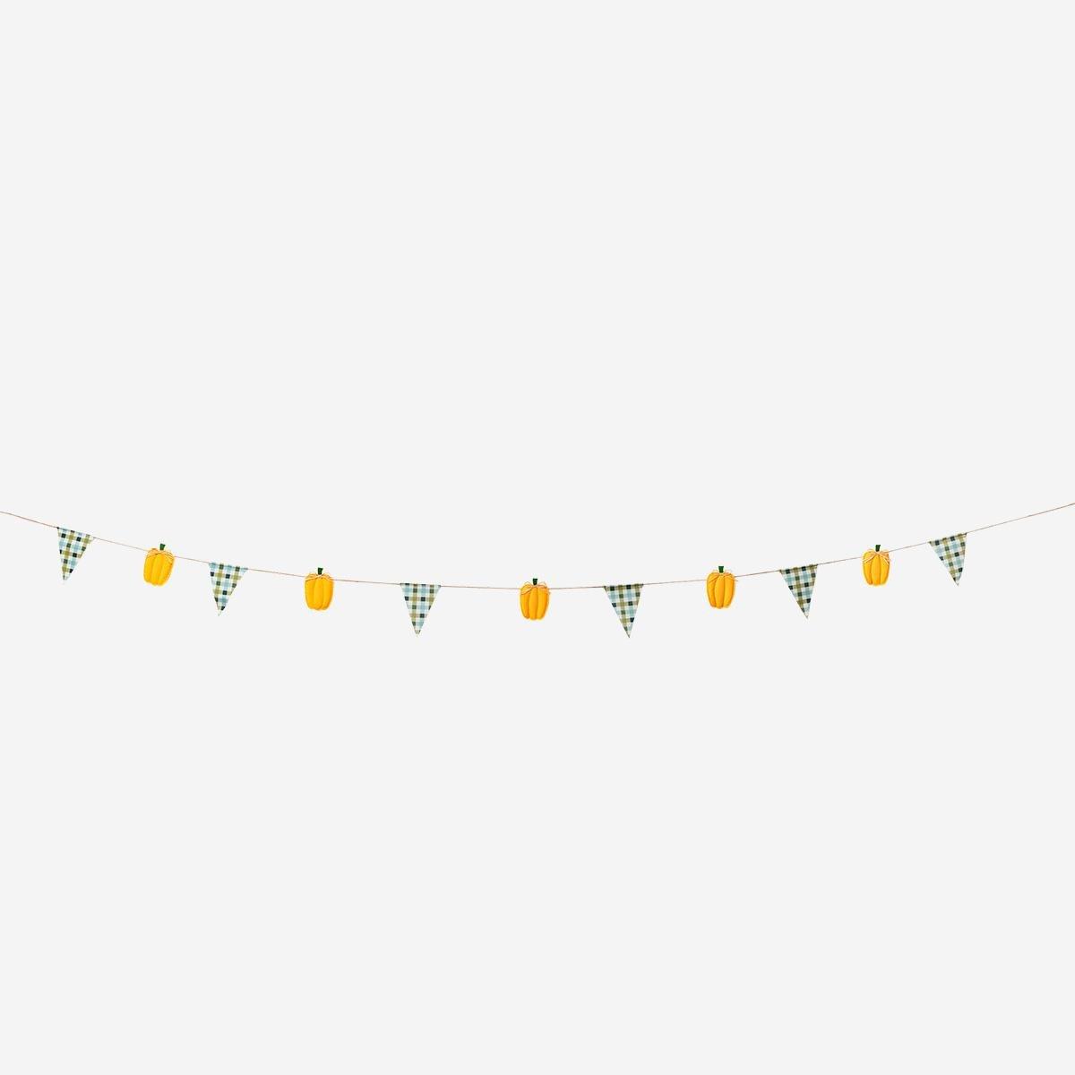 MULTI      Pumpkin garland with checks - 300 cm