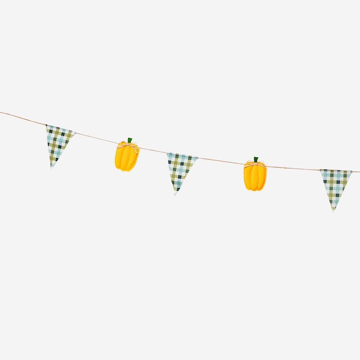 MULTI      Pumpkin garland with checks - 300 cm