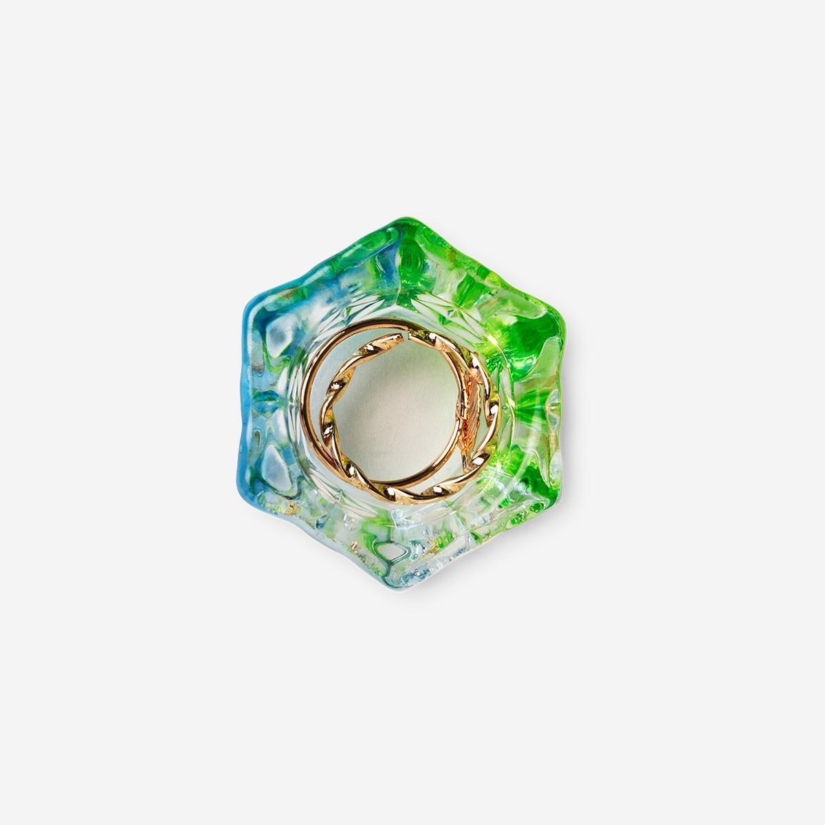 Multicolour Mini Green And Blue Rainbow Jar - 4 Cm