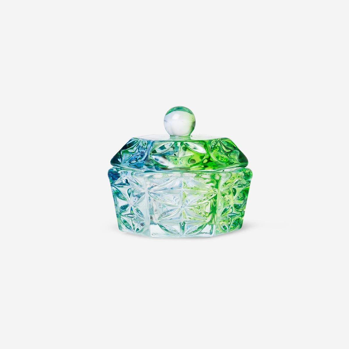 Multicolour Mini Green And Blue Rainbow Jar - 4 Cm