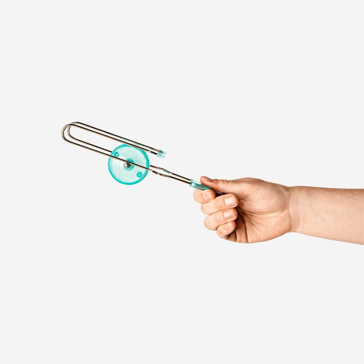 Blue Magnetic Rotating Wheel On Rails