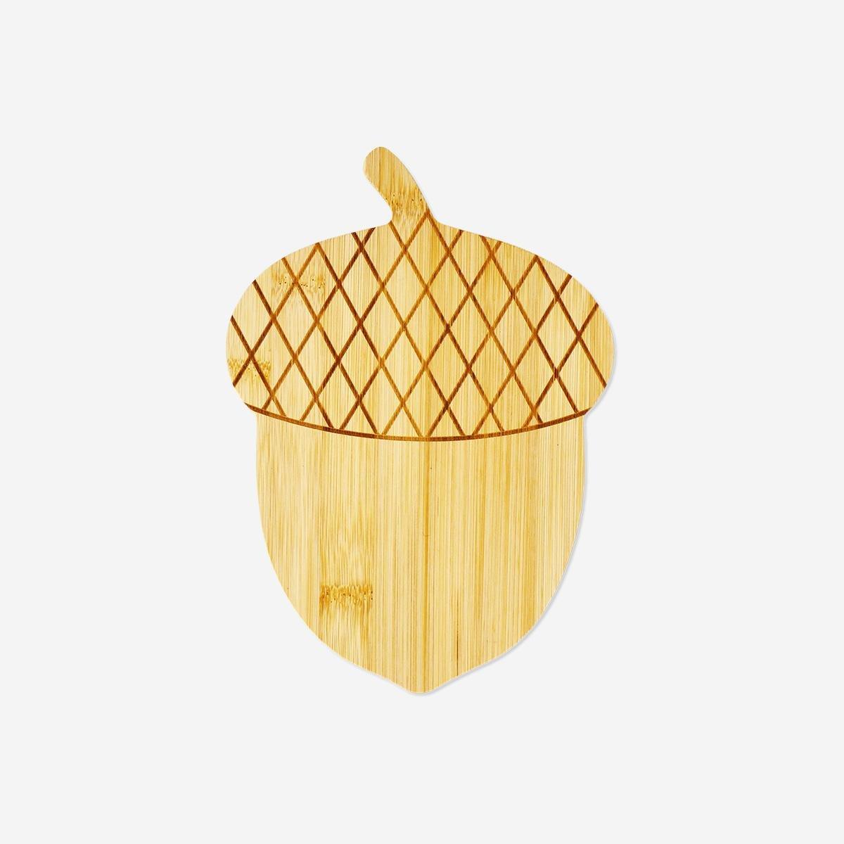 Brown Bamboo Cutting Board In Acorn Design