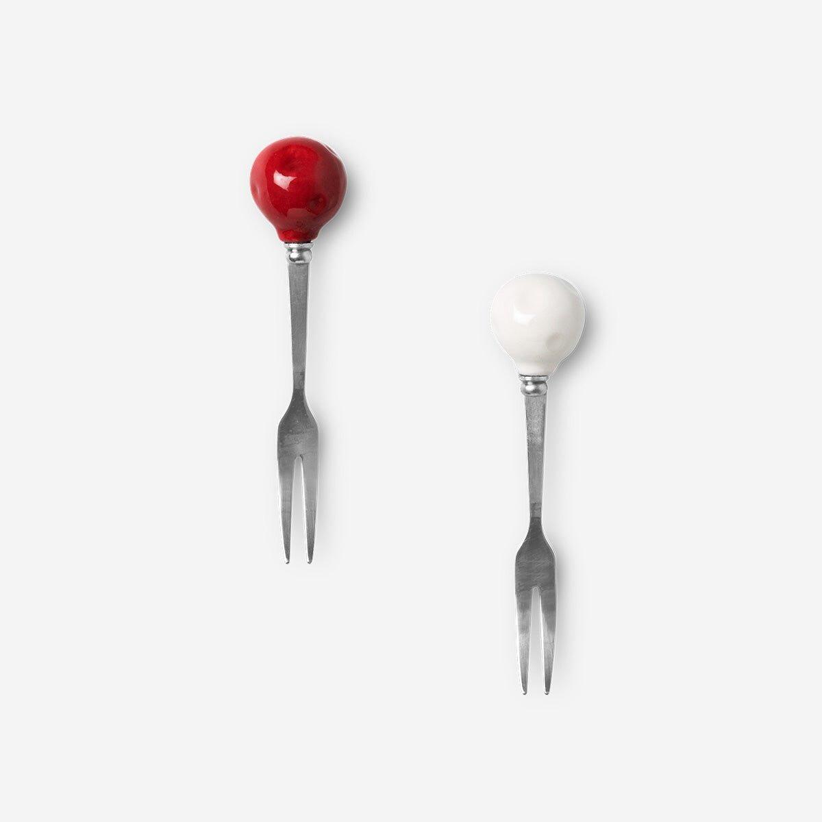 Multicolour Fork Holder Ceramic Mushroom Shape - 6 Pcs