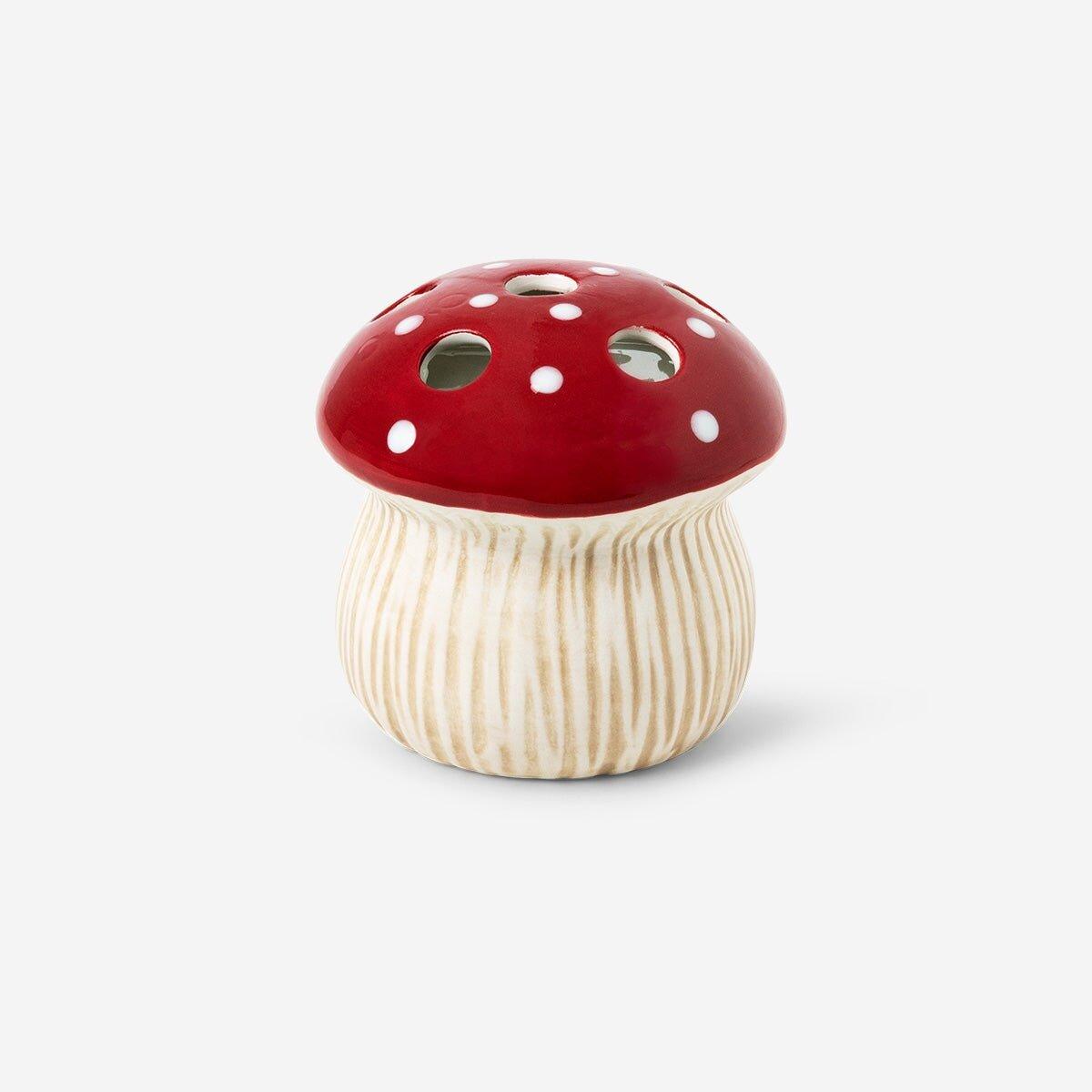 Multicolour Fork Holder Ceramic Mushroom Shape - 6 Pcs