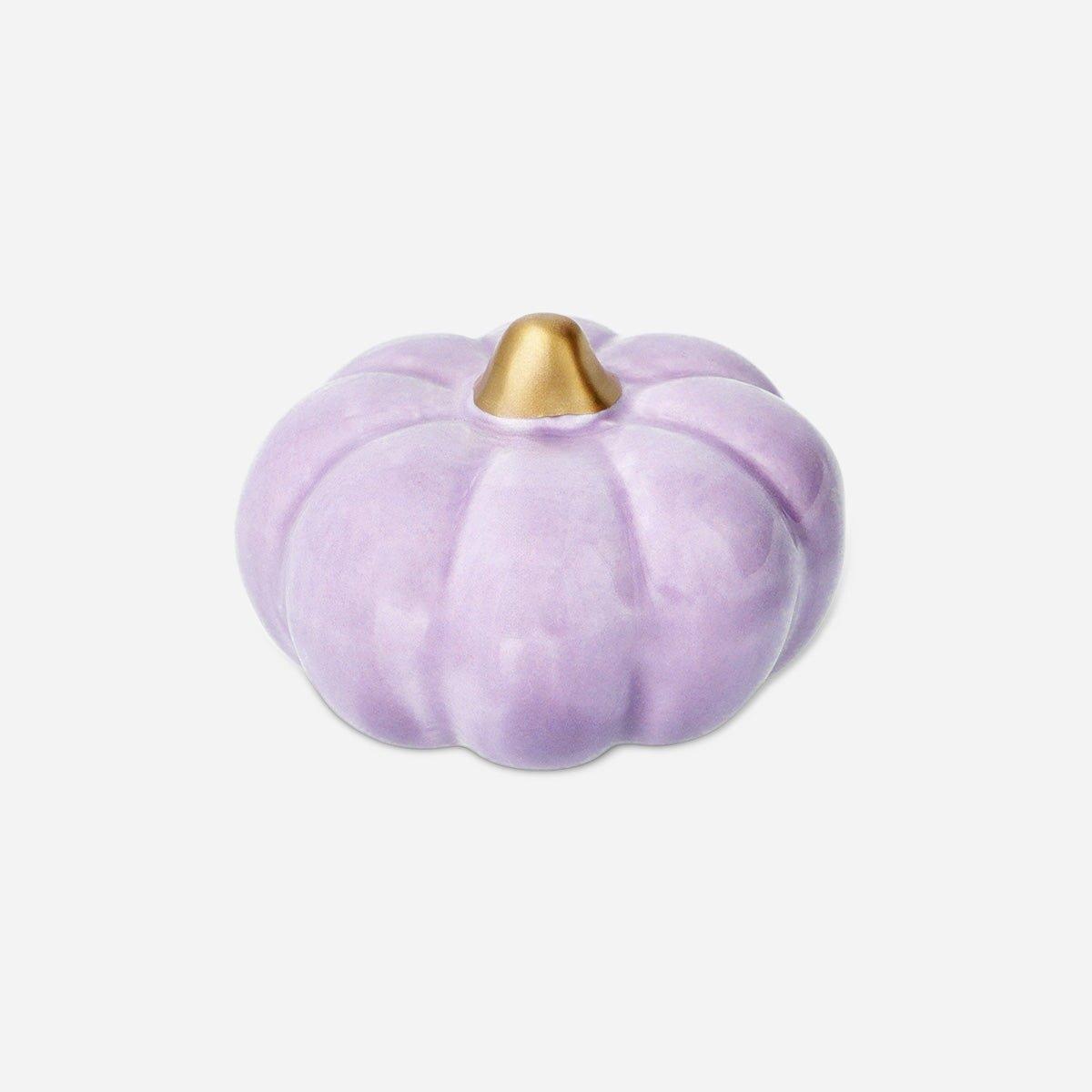 Purple Pumpkin Ceramic Deco Small 5.5 X 5.5 X 3.5 Cm