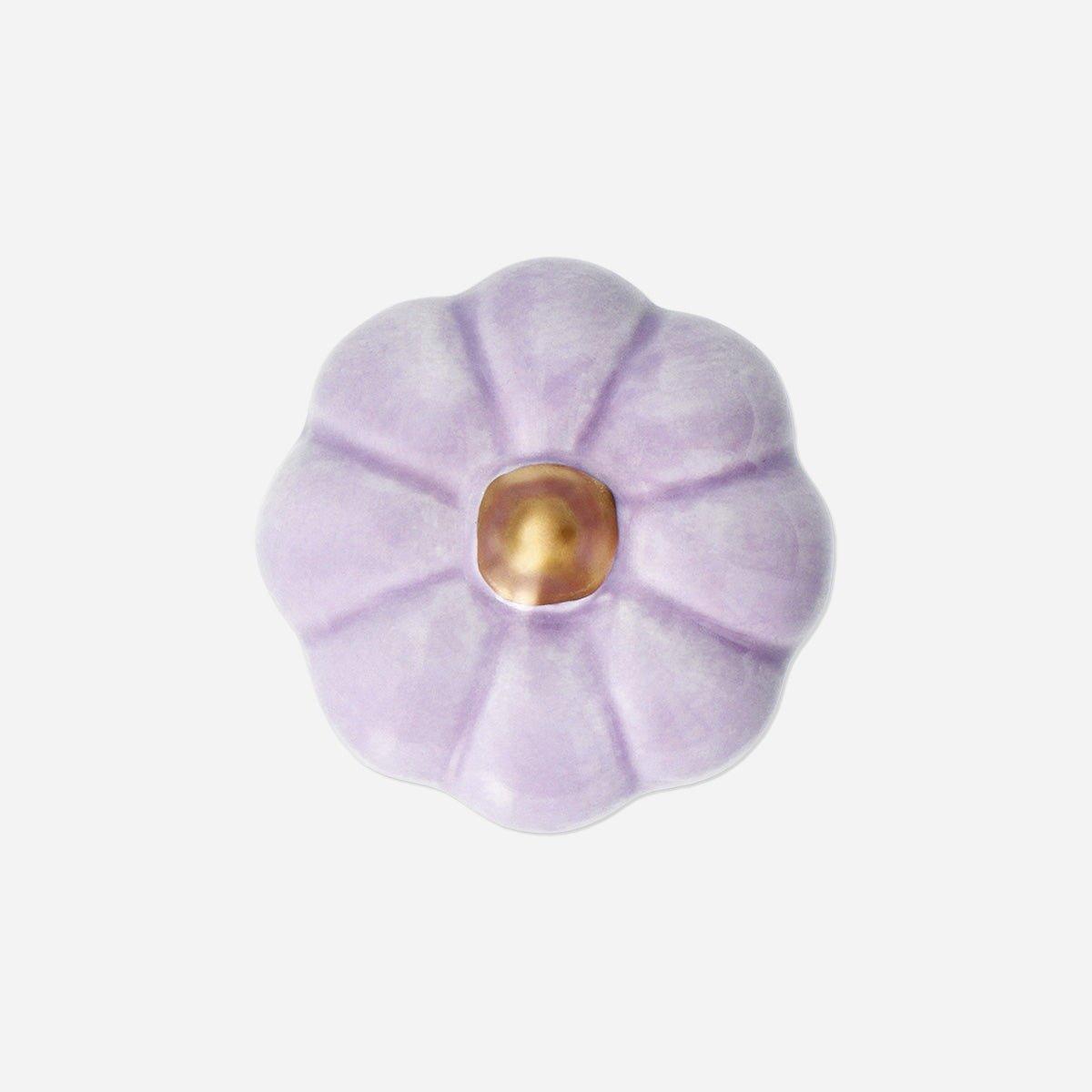 Purple Pumpkin Ceramic Deco Small 5.5 X 5.5 X 3.5 Cm