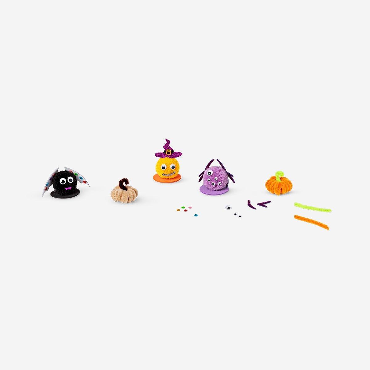 Multicolour Halloween Diy Set With Pom Pom And Pipe Cleaner