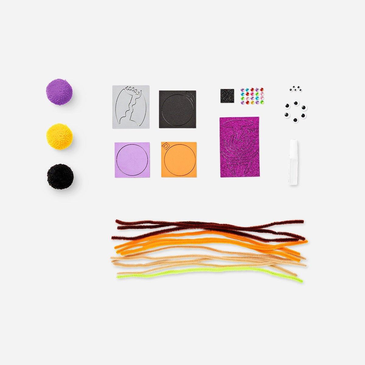 Multicolour Halloween Diy Set With Pom Pom And Pipe Cleaner
