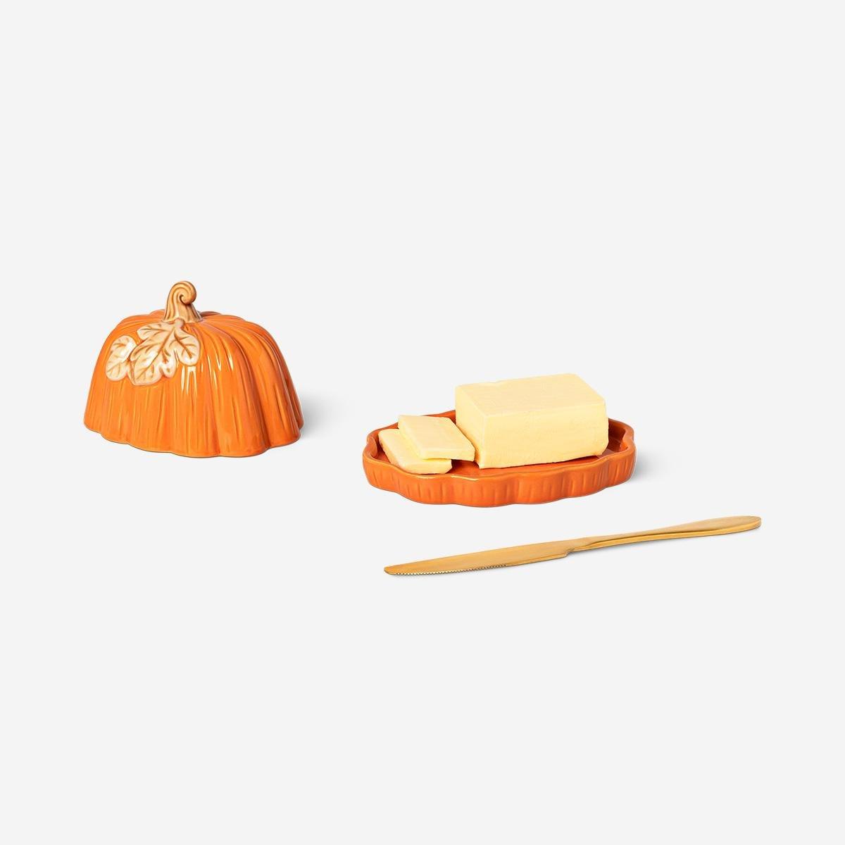 Orange Pumpkin Butter Tray - 16 Cm