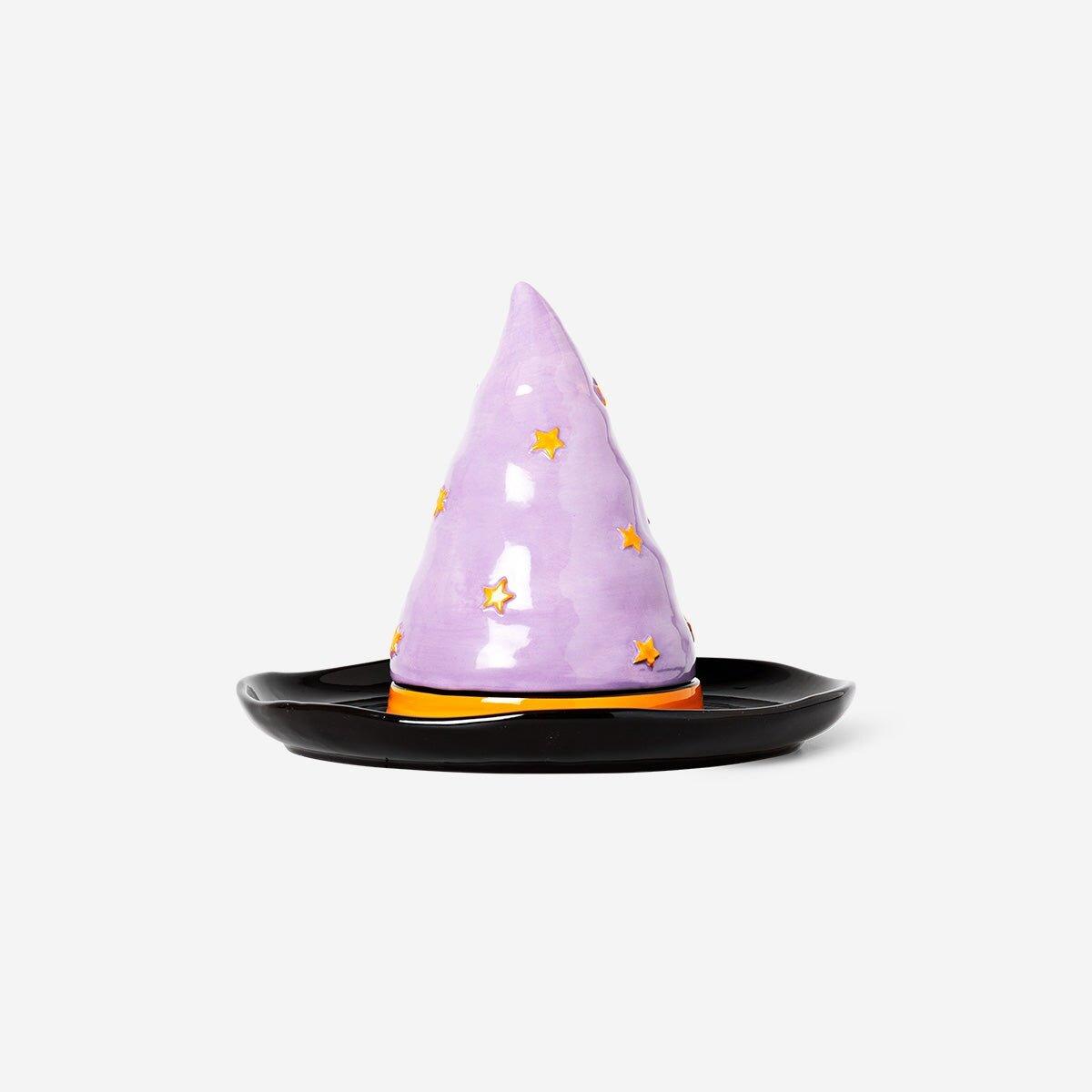 Multi Bowl Ceramic Shaped As Witch Hat With Lid Large