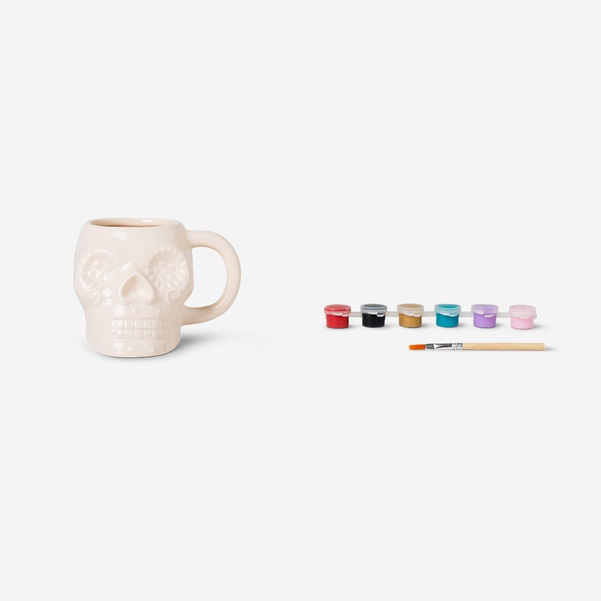 Multicolour Diy Sugar Skull Mug - 320 Ml