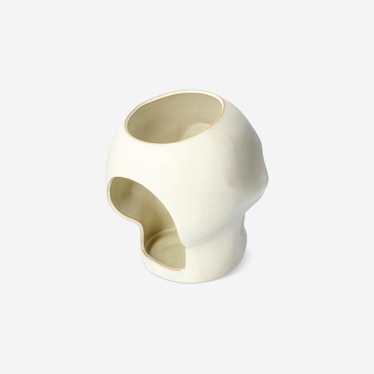 Red Ceramic Skull Led Candle Holder - 17 Cm