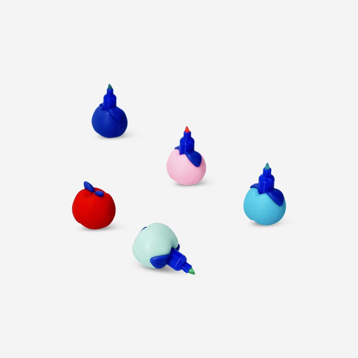 Multicolour Stackable Highlighters Apples 4 Pcs