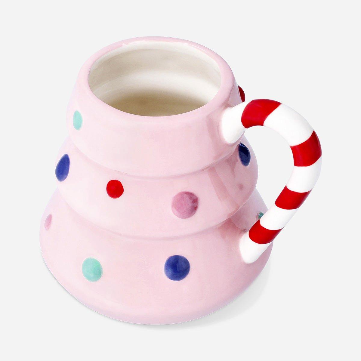 Multicolour Pink Christmas Tree Mug - 440 Ml