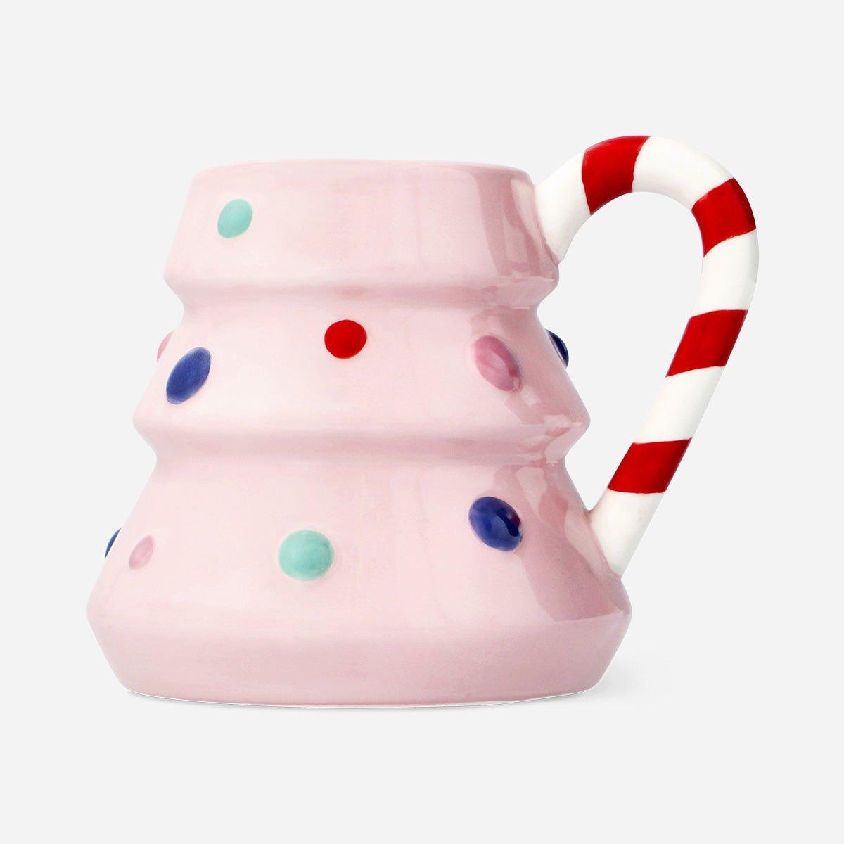 Multicolour Pink Christmas Tree Mug - 440 Ml