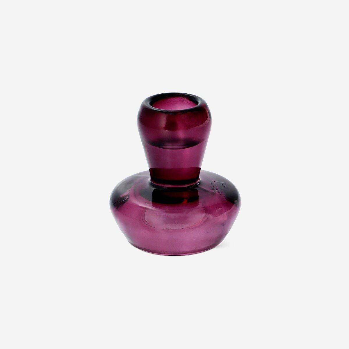 Burgundy Candle Holder 2-In-1 Glass Mushroom