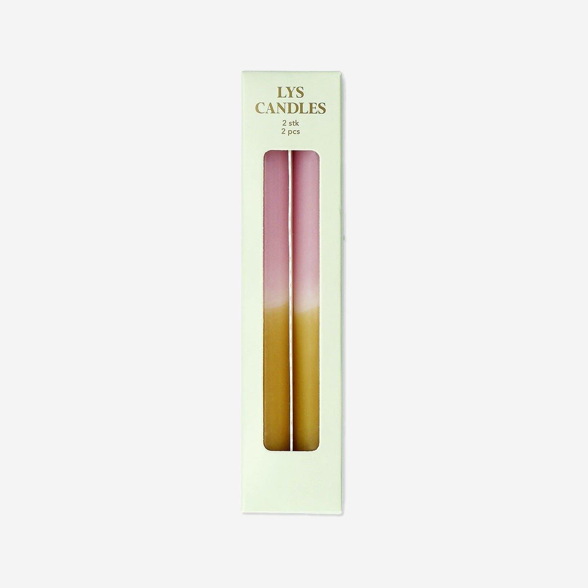 Multicolour Candle With Dip Dye - 20 Cm