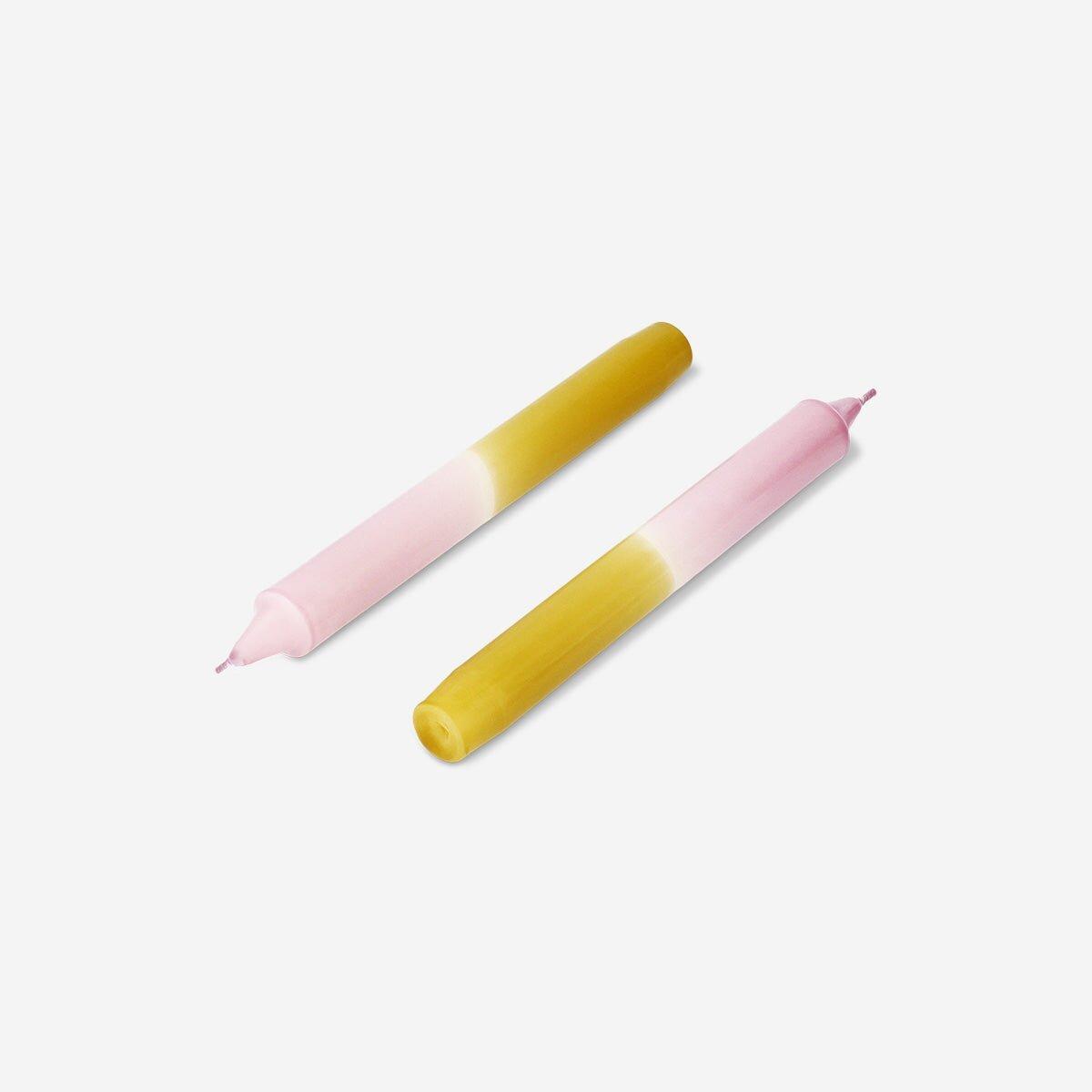 Multicolour Candle With Dip Dye - 20 Cm