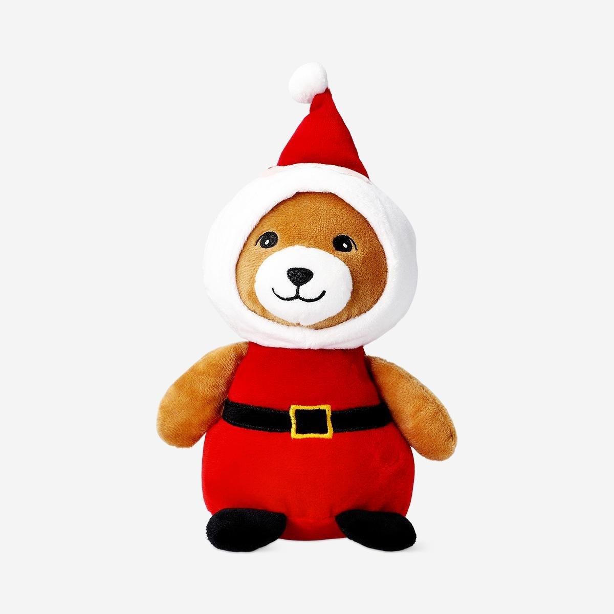 Brown Plush Toy - Teddy Dressed As Santa