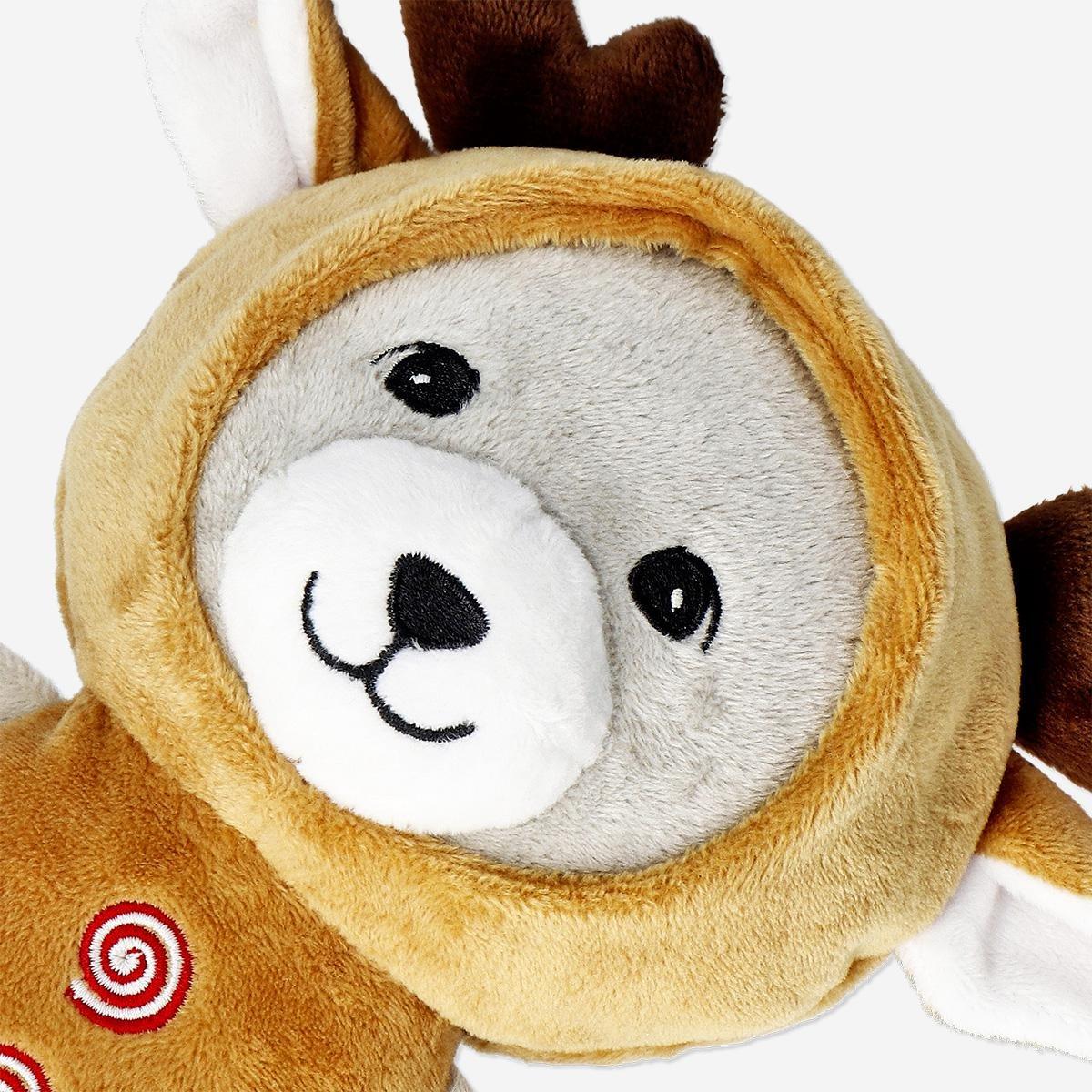 Brown Plush Toy - Teddy Dressed As Reindeer