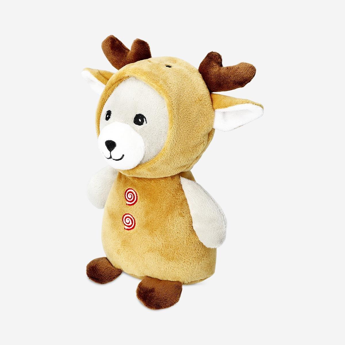 Brown Plush Toy - Teddy Dressed As Reindeer
