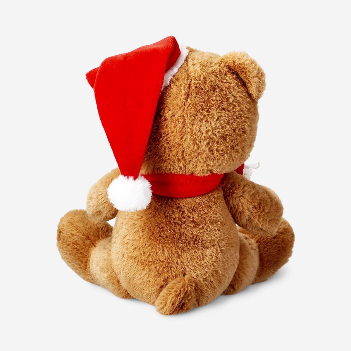 Brown Plush Toy - Teddy With Santa Hat