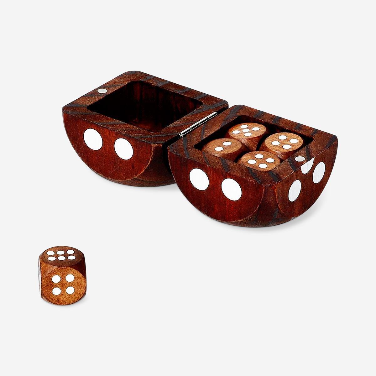 Brown Dice Set Wood