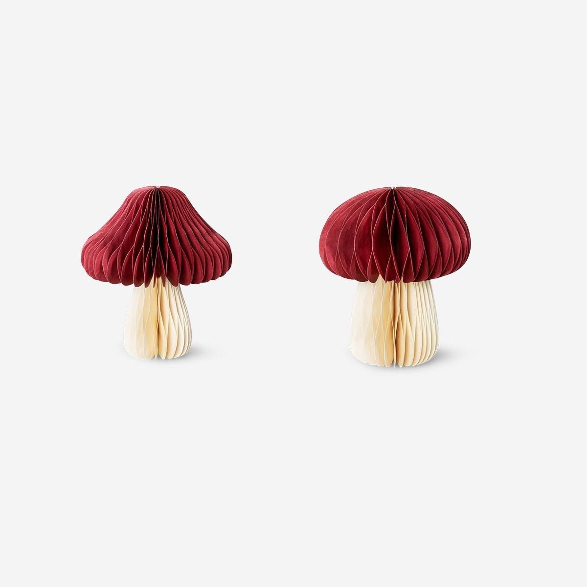 Multicolour Paper Mushroom Table Decorations - 2 Pcs