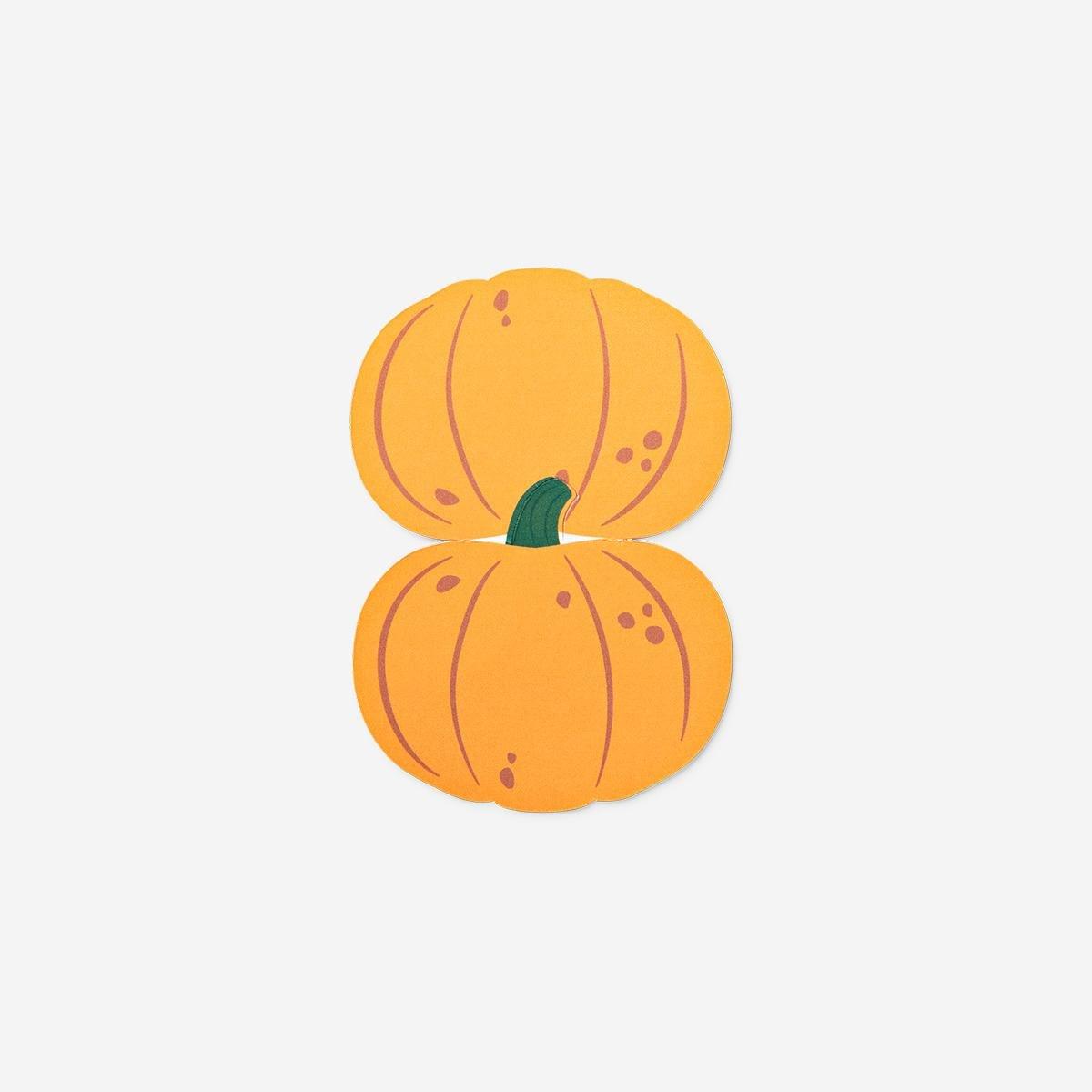 Orange Pumpkin Place Cards - 6 Pcs