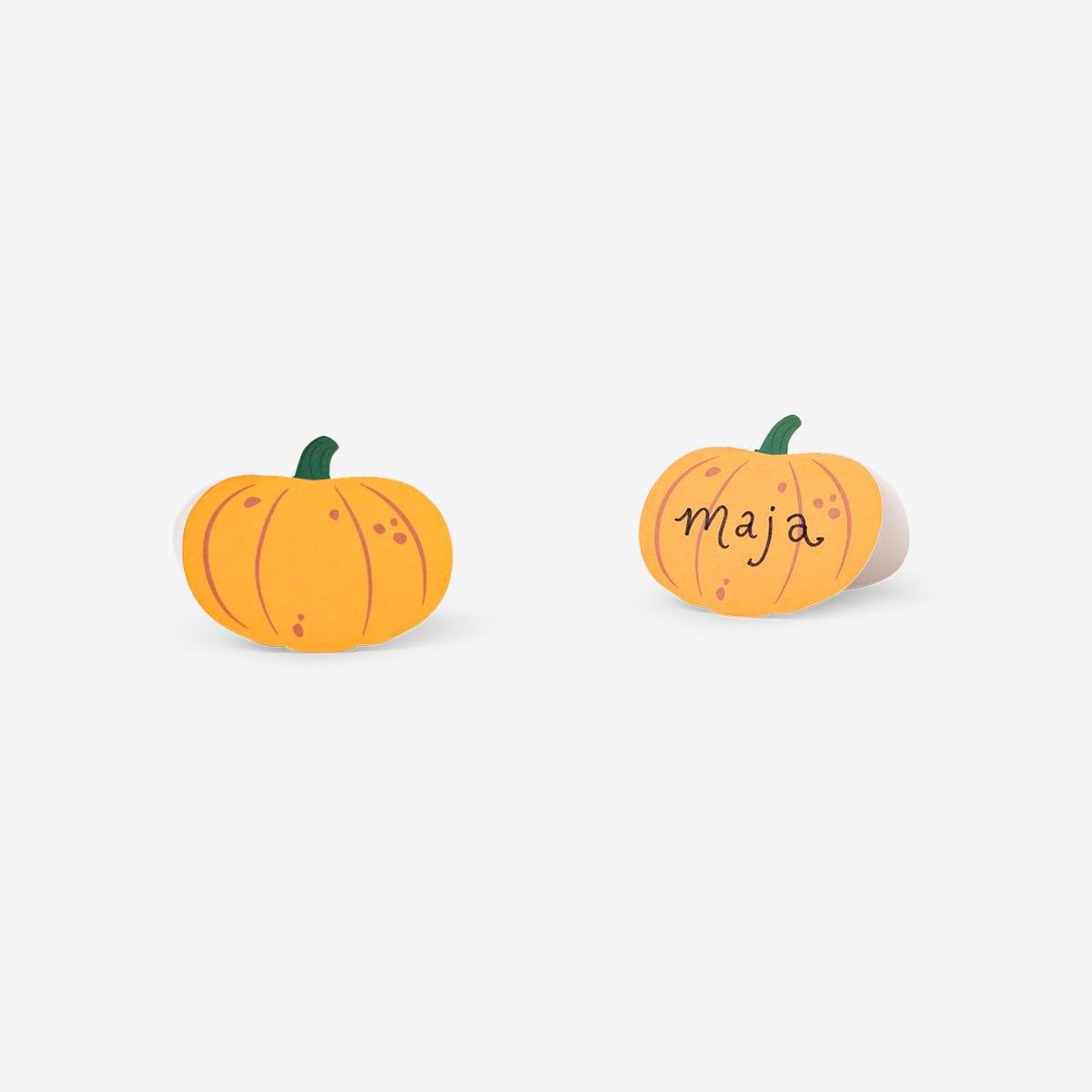 Orange Pumpkin Place Cards - 6 Pcs