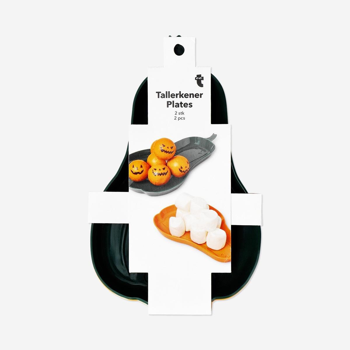 Orange Autumn Pumpkin Plates - 2 Pcs