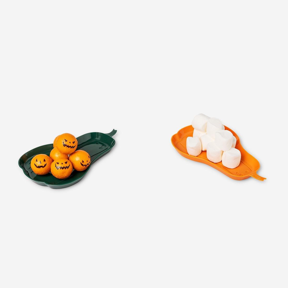 Orange Autumn Pumpkin Plates - 2 Pcs