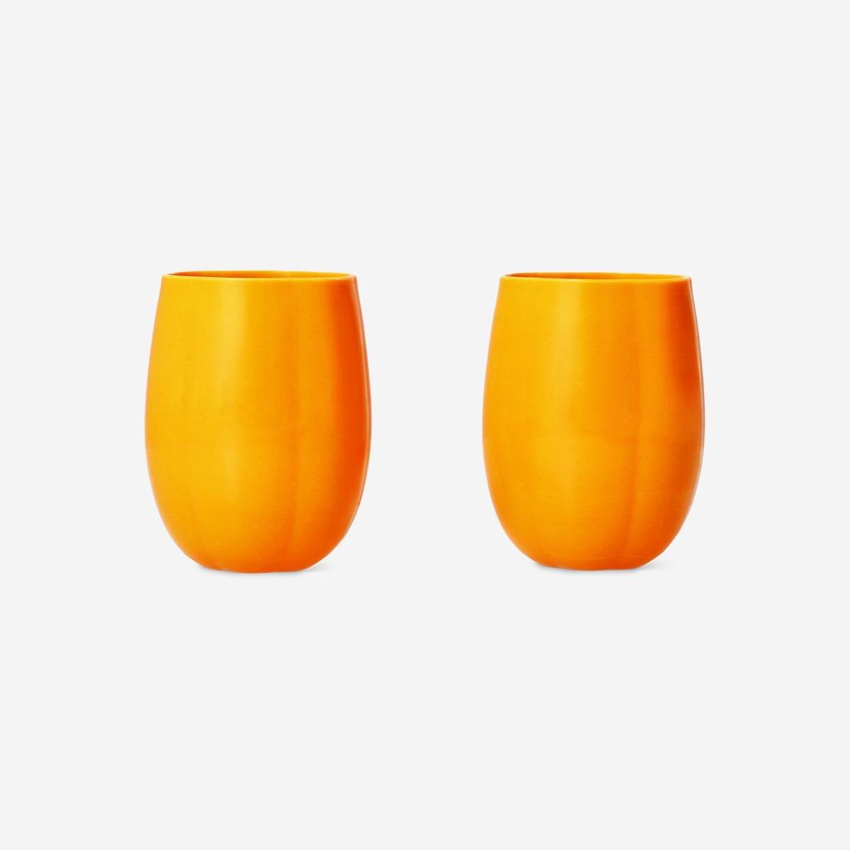 ORANGE     Reusable pumpkin cups - 2 pcs