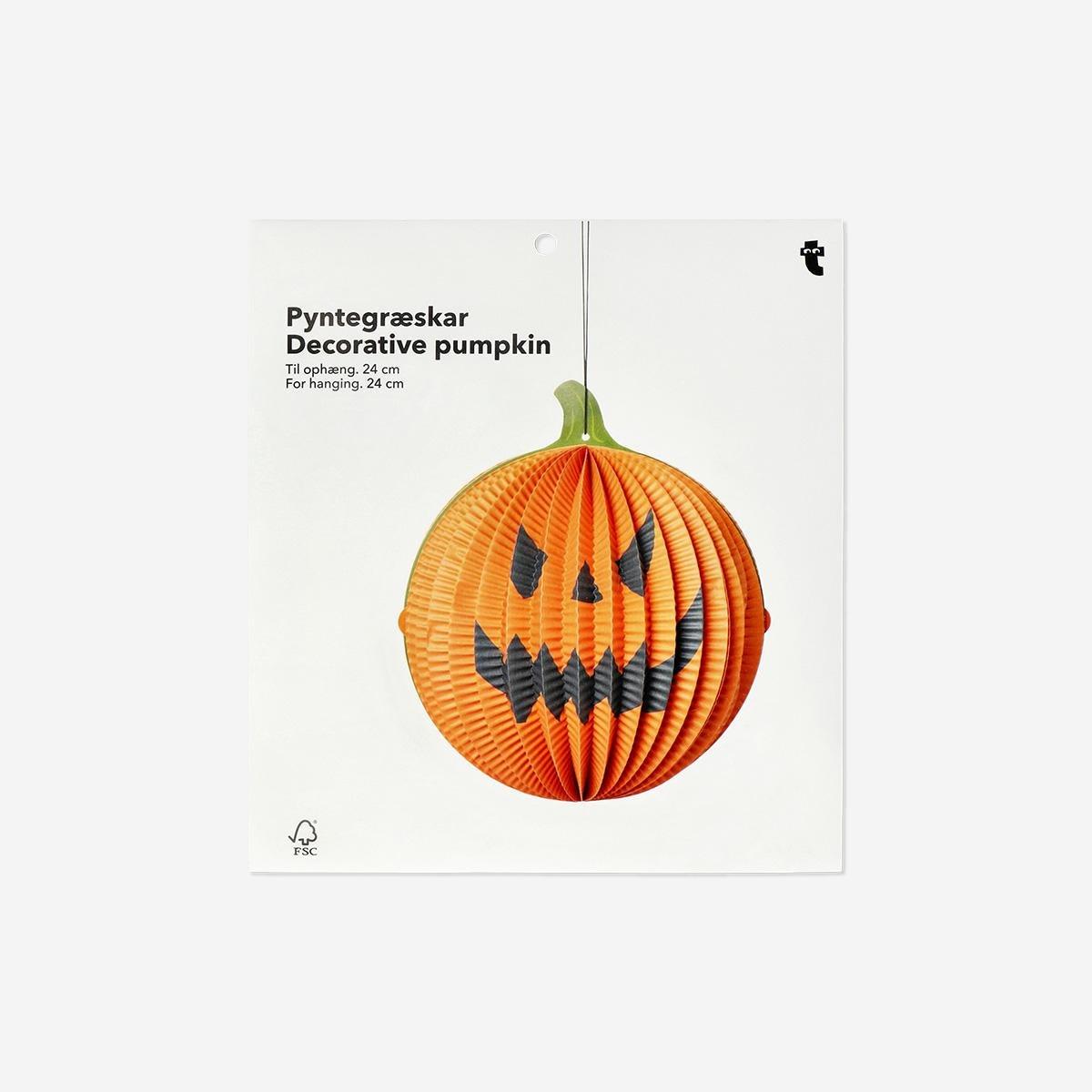 Orange Decorative Hanging Pumpkin With Face