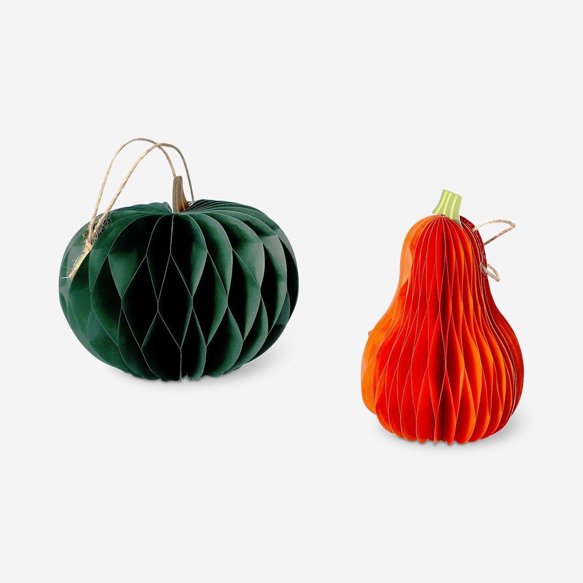 Multicolour Hanging Decorative Pumpkins - 2 Pcs