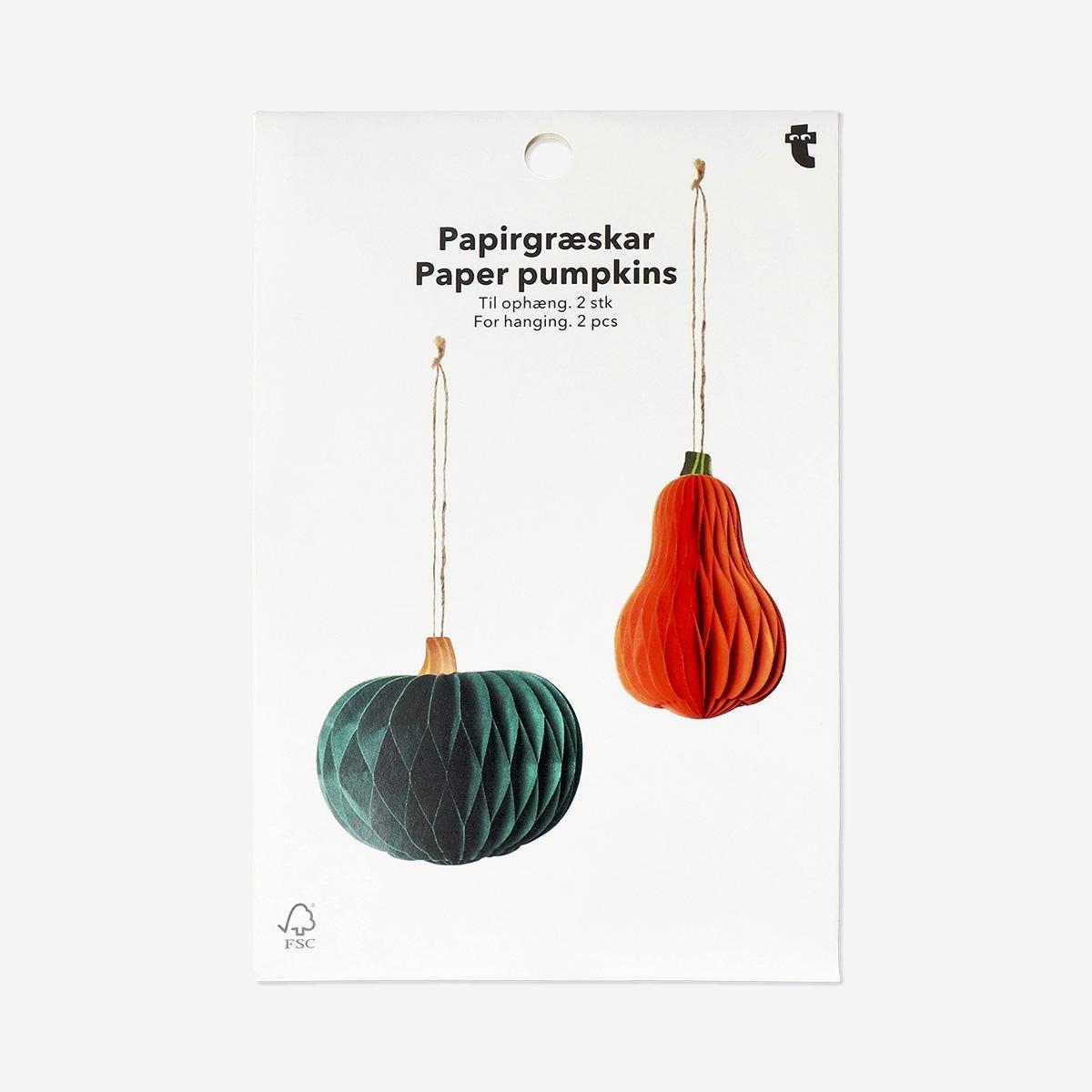 Multicolour Hanging Decorative Pumpkins - 2 Pcs
