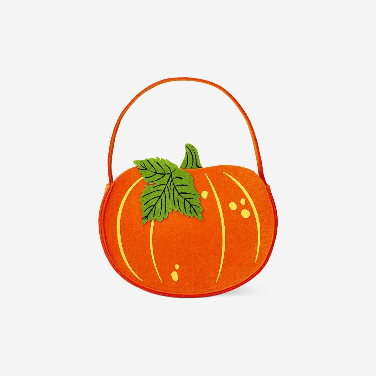 ORANGE     Felt pumpkin snack bag - for kids