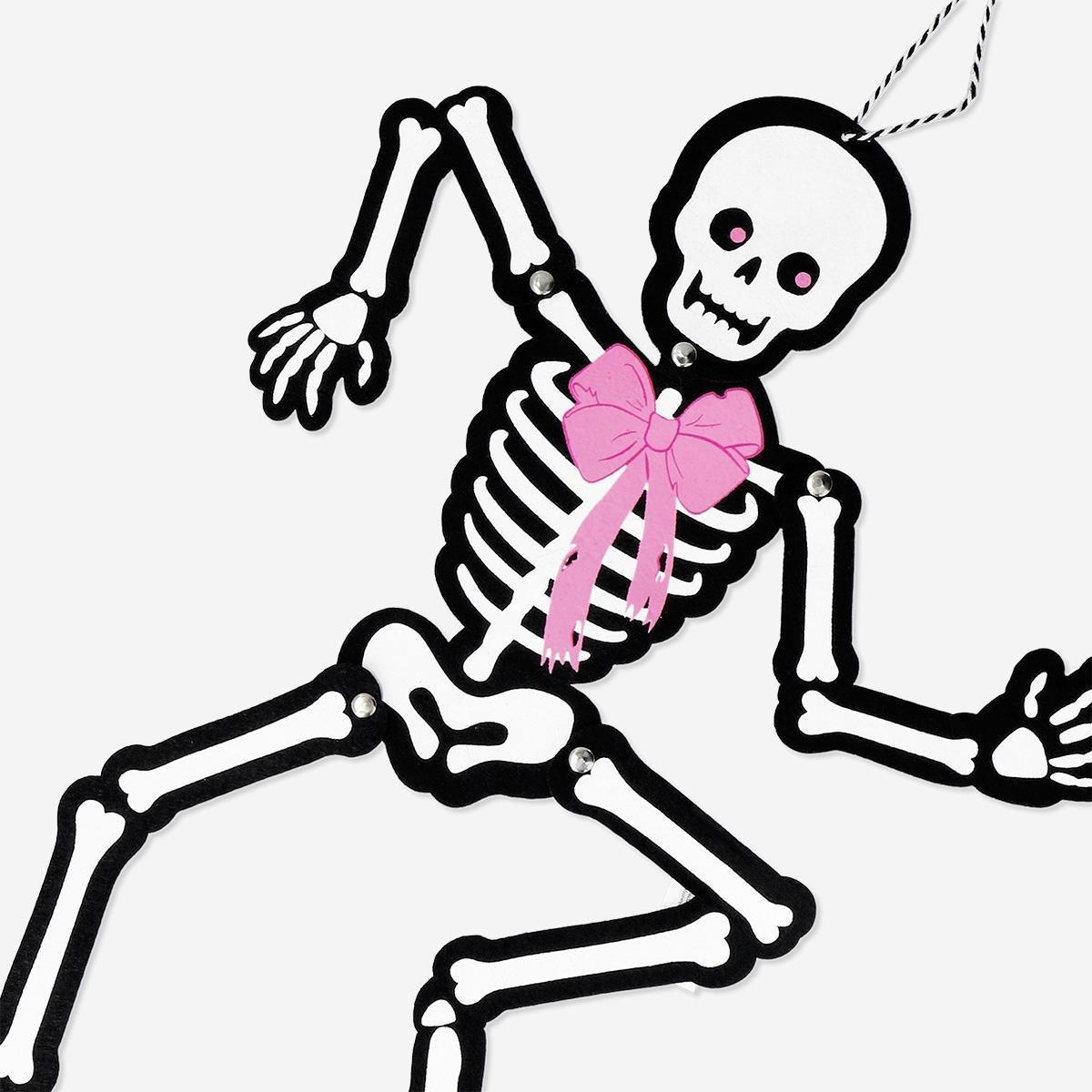 Multicolour Decorative Felt Skeleton - 50 Cm