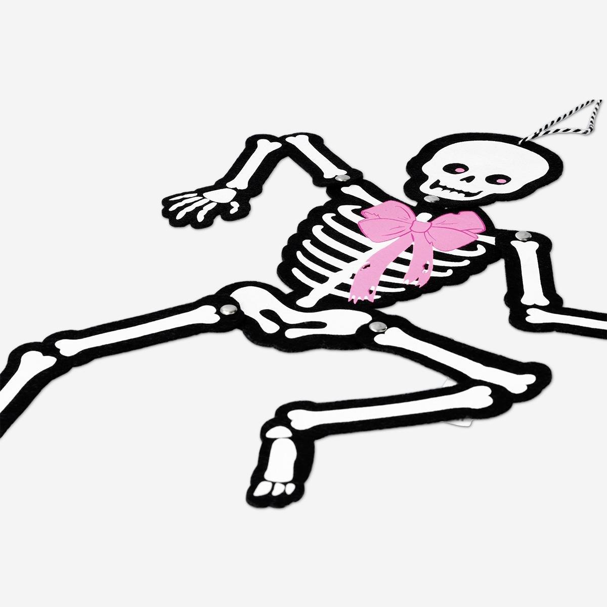 Multicolour Decorative Felt Skeleton - 50 Cm