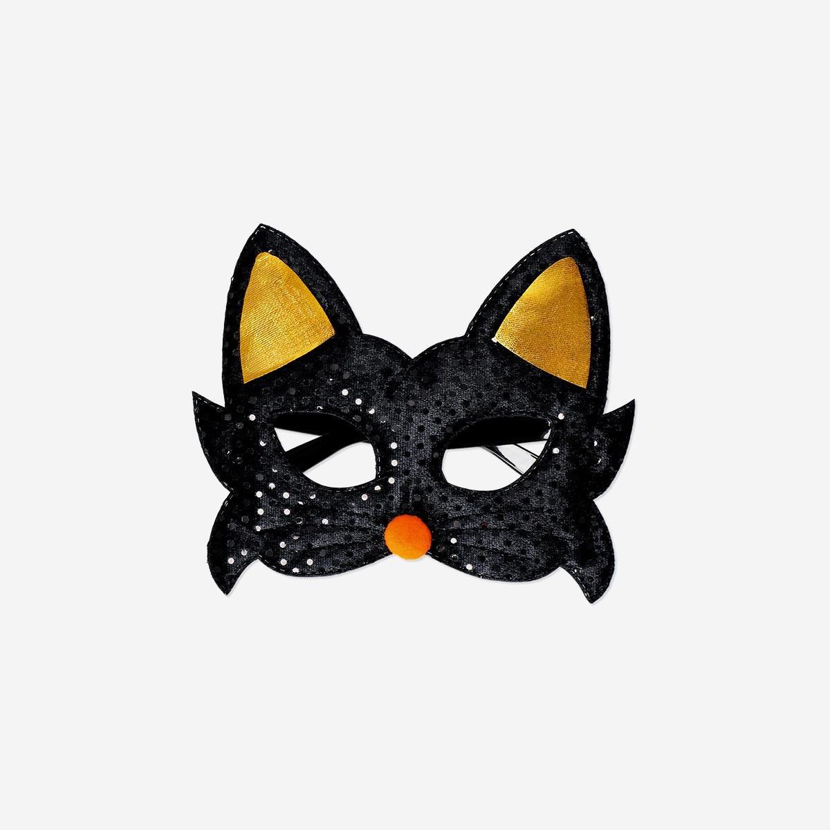 BLACK      Black cat mask for kids - 4 to 8 years