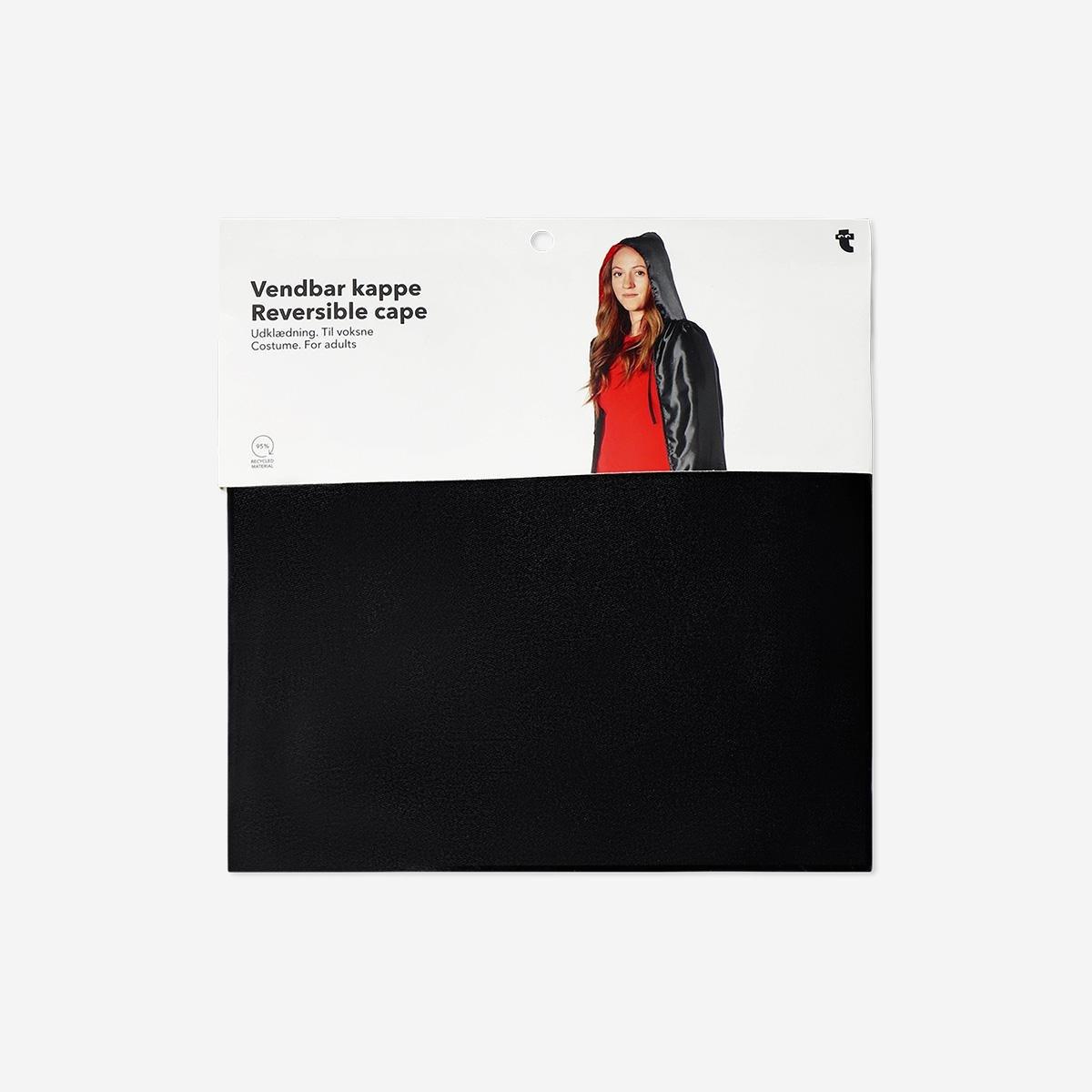 Black Reversible Costume Cape - For Adults