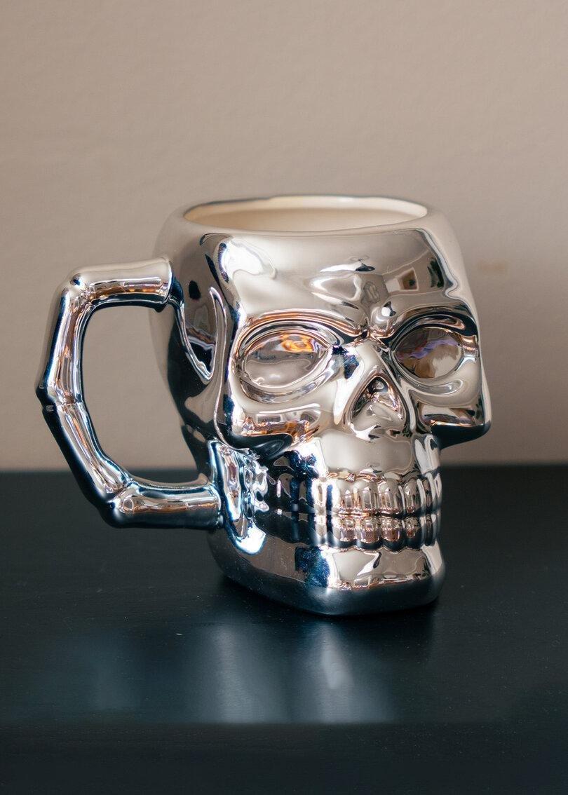 Silver Skeleton Mug - 560 Ml