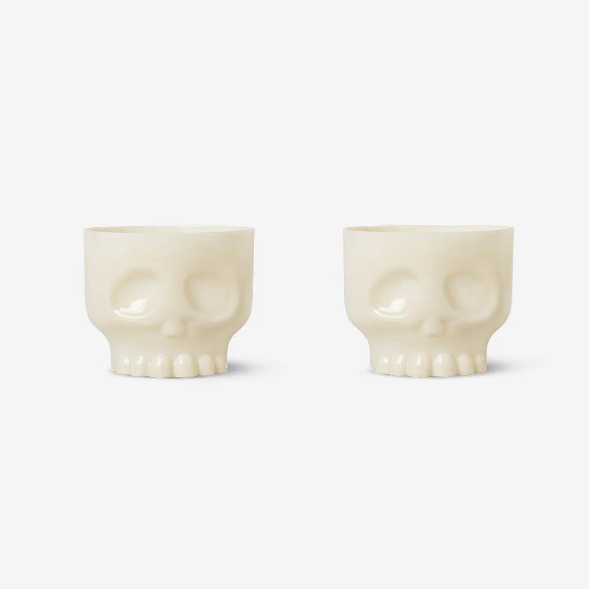 White Skull Bowls - 2 Pcs