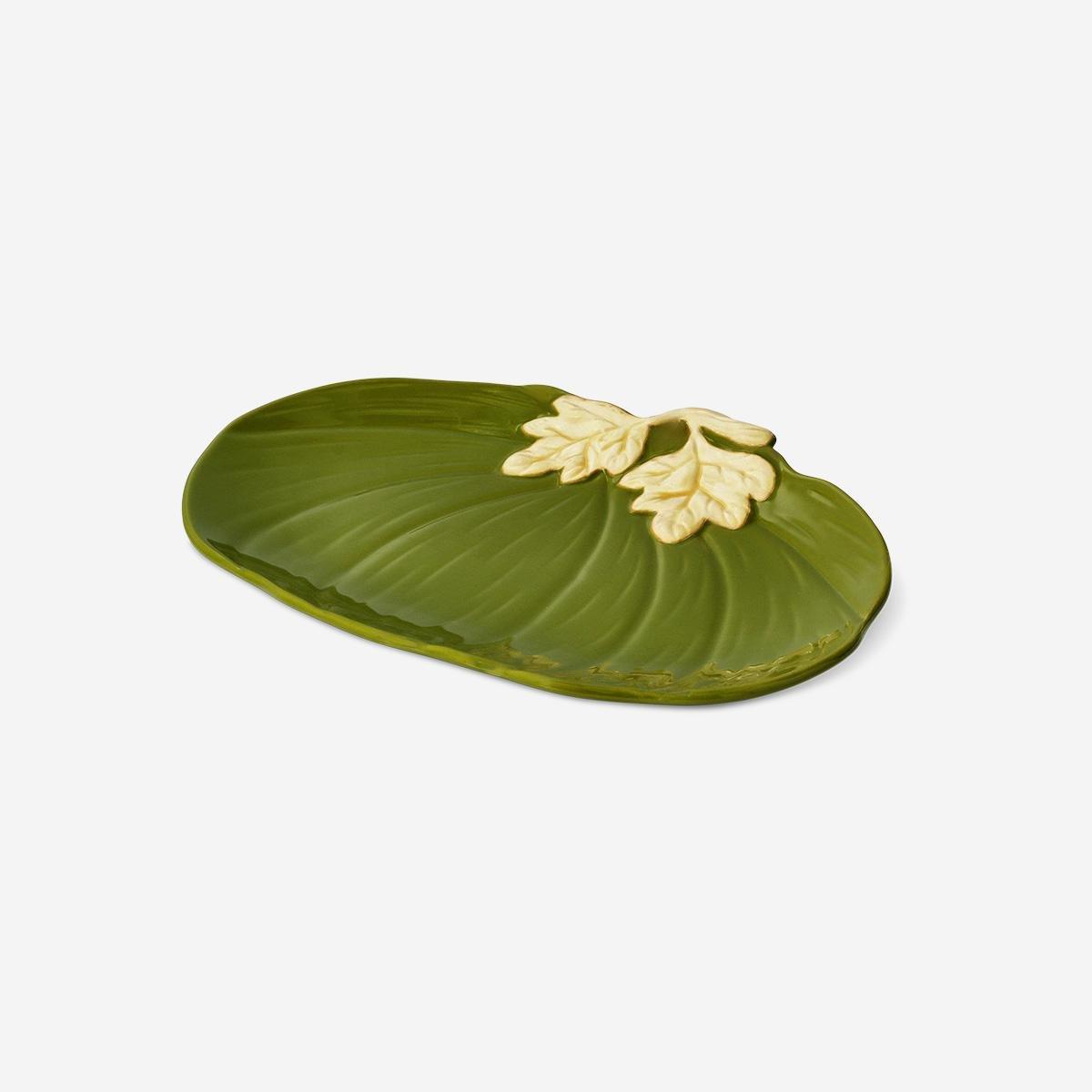 Green Pumpkin Serving Plate - 33 Cm