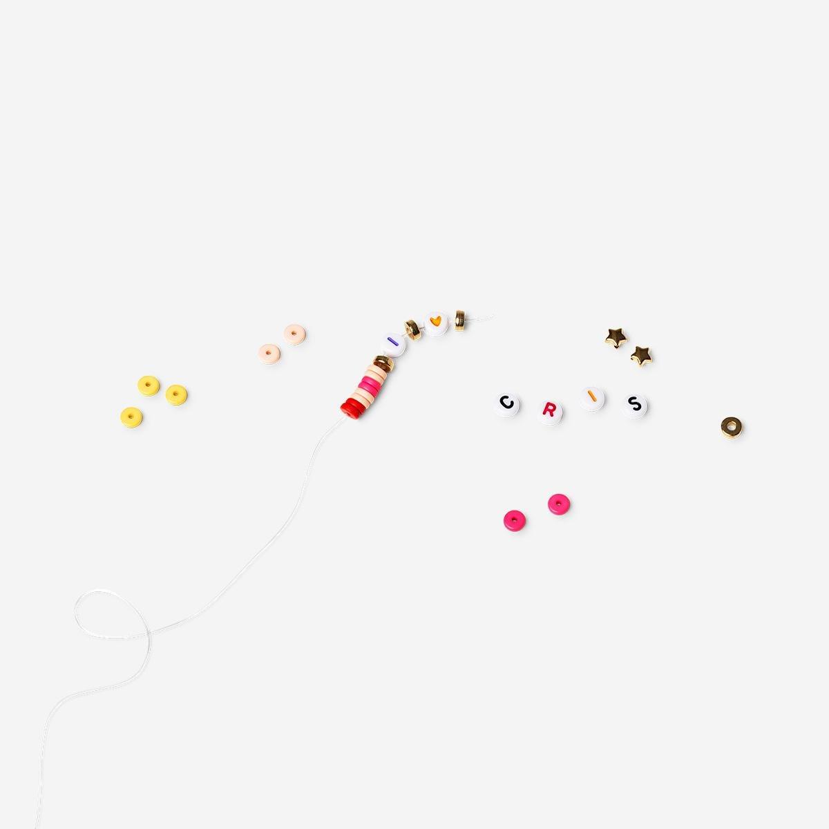 Multicolour Diy Bead Set With Letters
